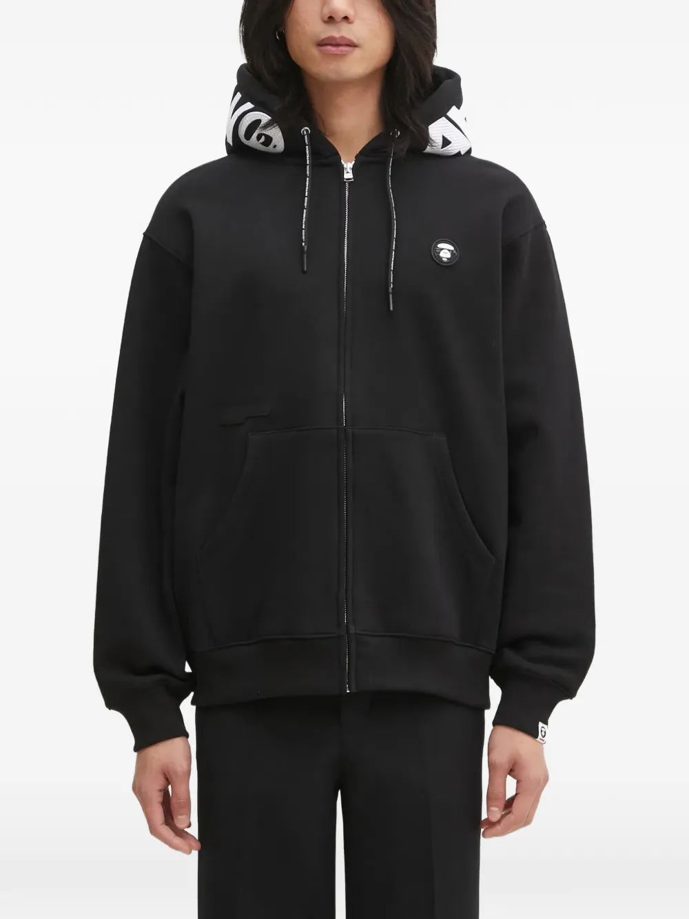 AAPE BY *A BATHING APE® logo-patch zip-fastening hoodie - Nero