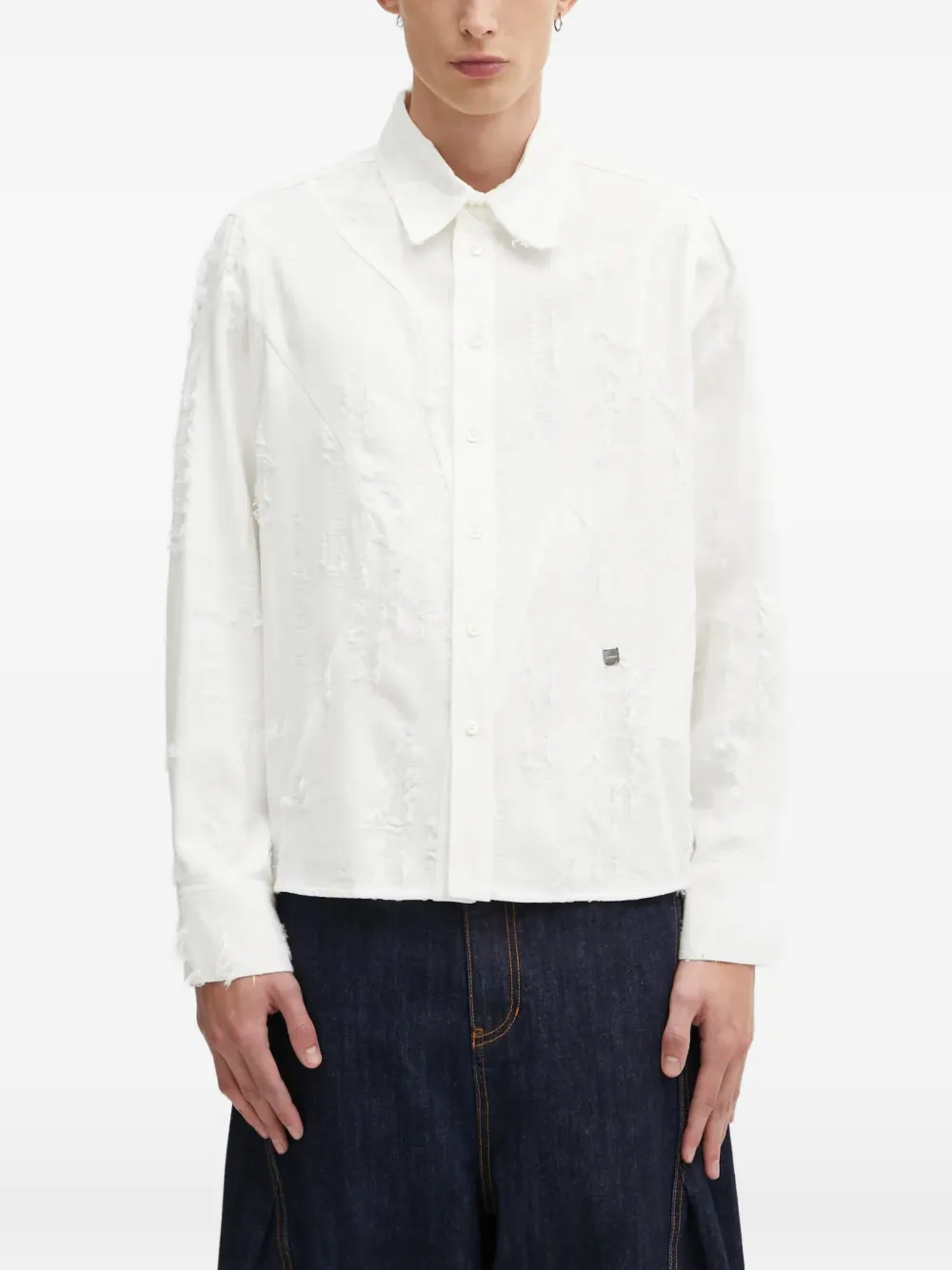 Ader Error Distressed Shirt In White