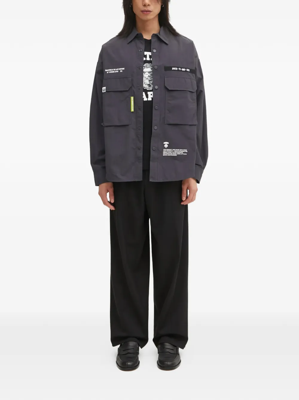 AAPE BY *A BATHING APE chest-pocket shirt - Grijs