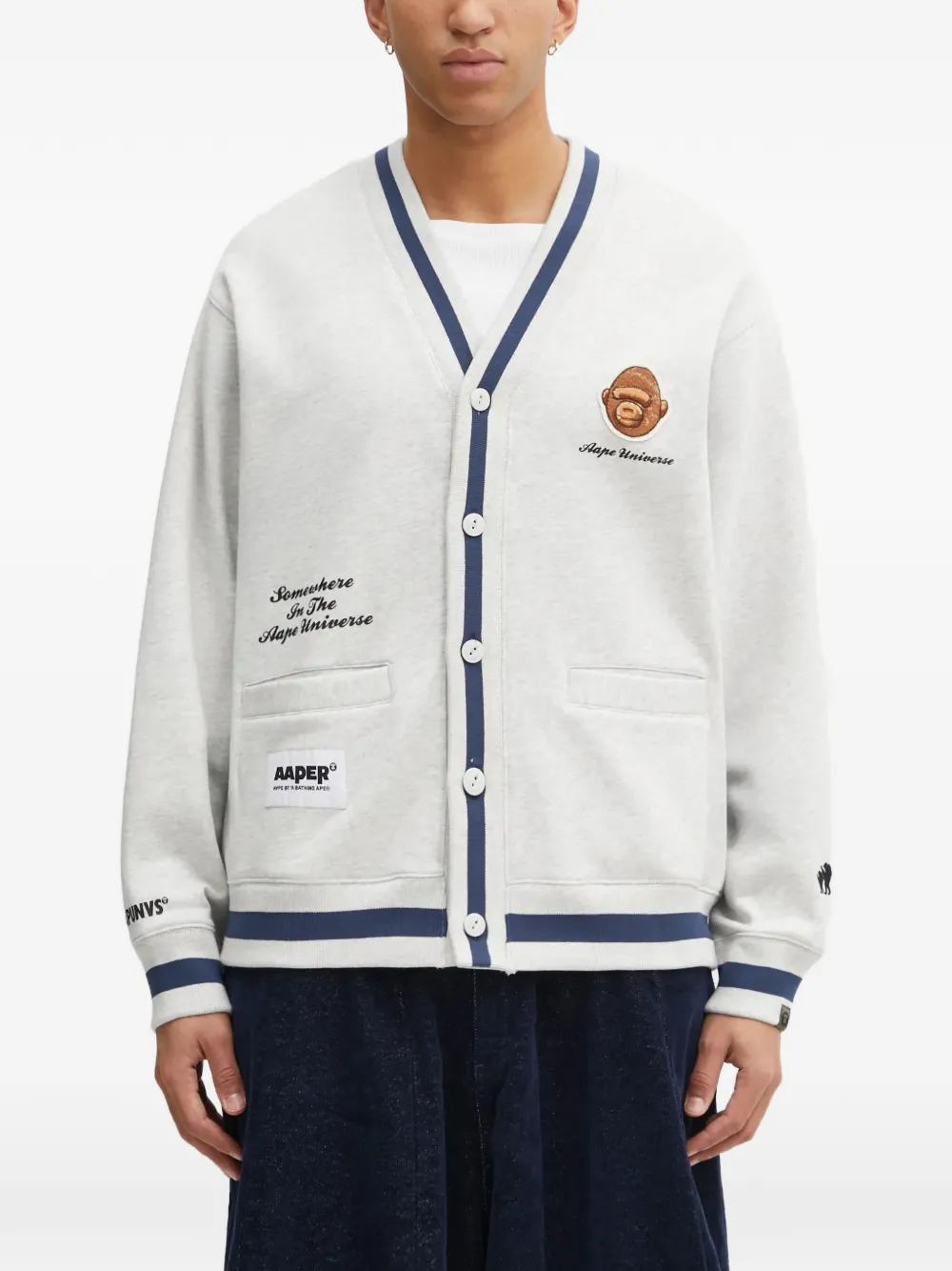 AAPE BY *A BATHING APE® V-neck cardigan - Bianco