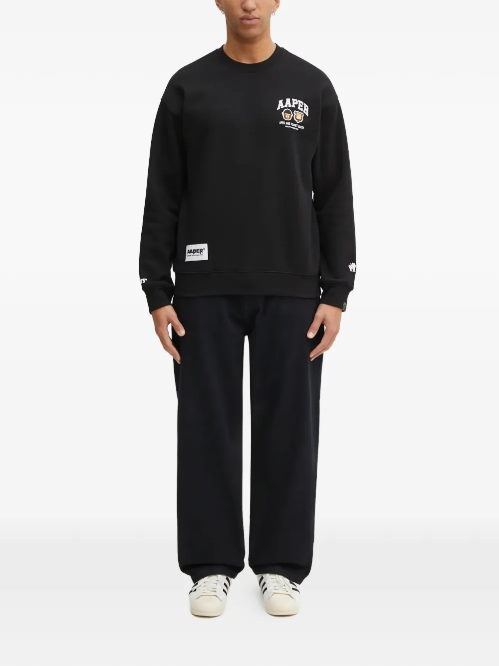 AAPE BY *A BATHING APE graphic-print crew-neck sweatshirt - Zwart