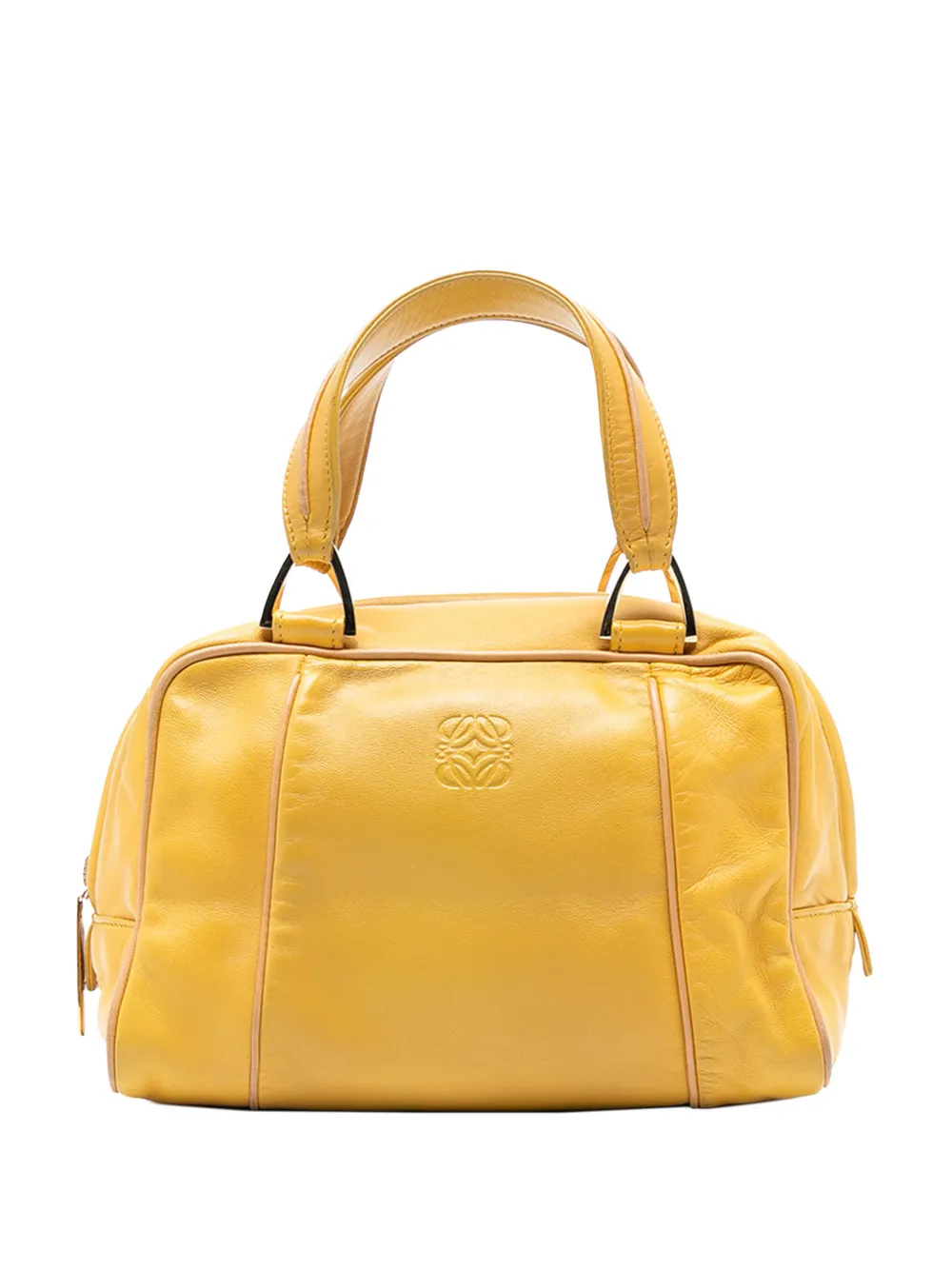 Pre-owned Loewe 1990-2025 Mini Leather Anagram Handbag In Yellow