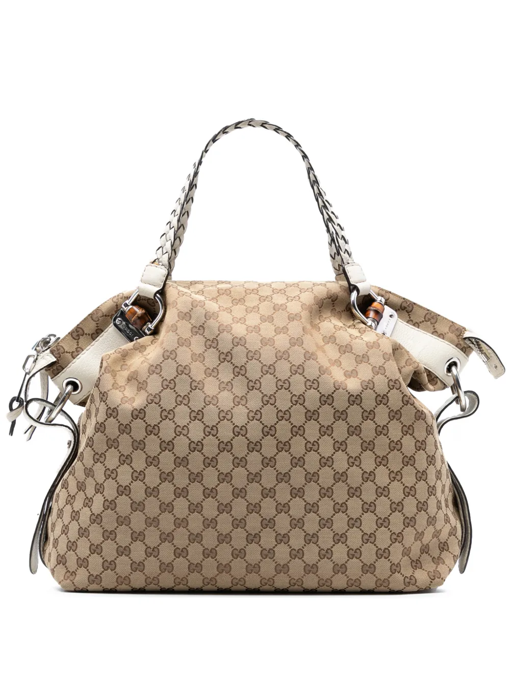 Gucci Pre-Owned tote grande de lona GG con barra de bamb� 2016-2025 | marrón | Image 1