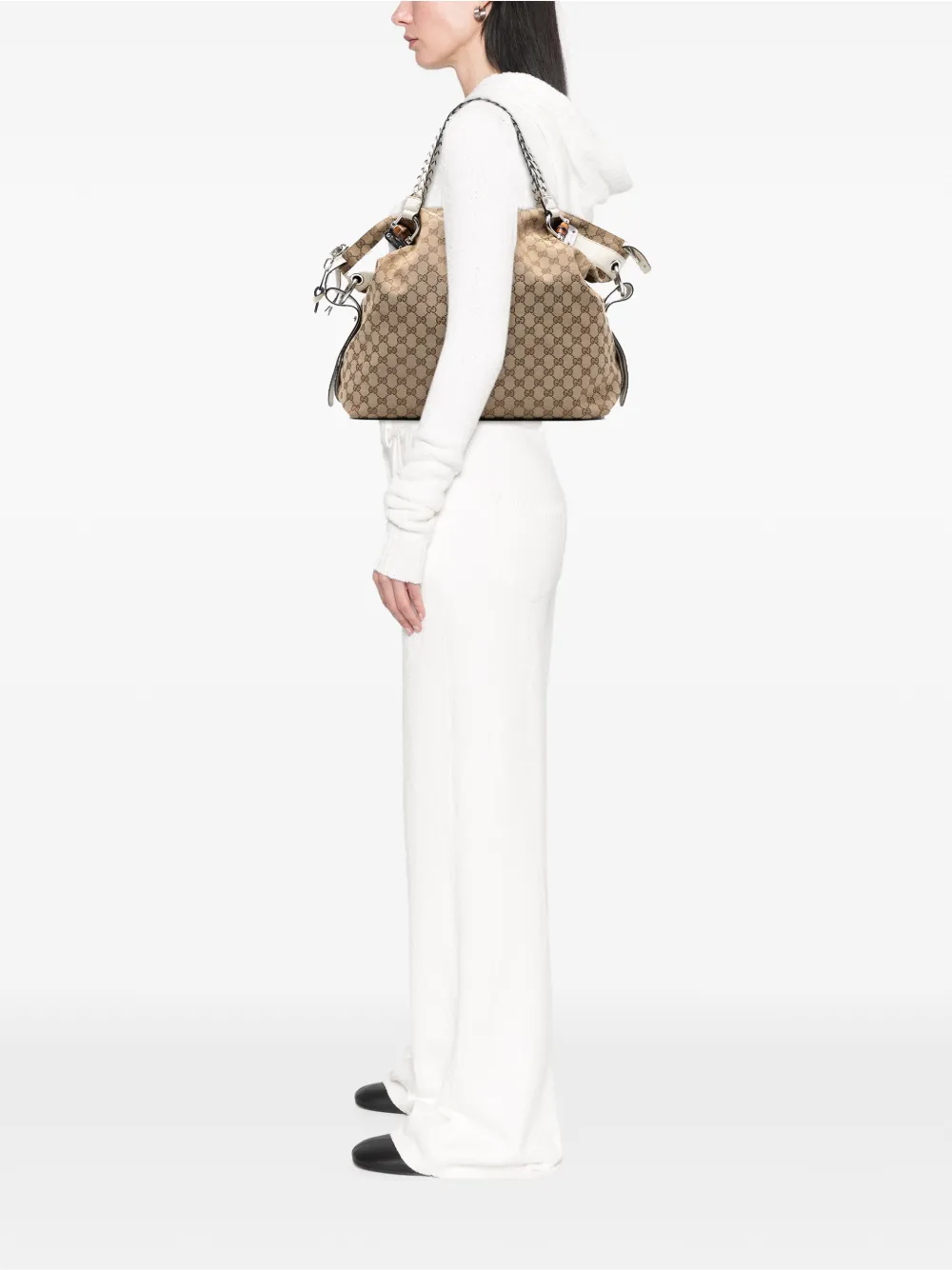 Gucci Pre-Owned tote grande de lona GG con barra de bamb� 2016-2025 | Estilos de archivo | Image 2