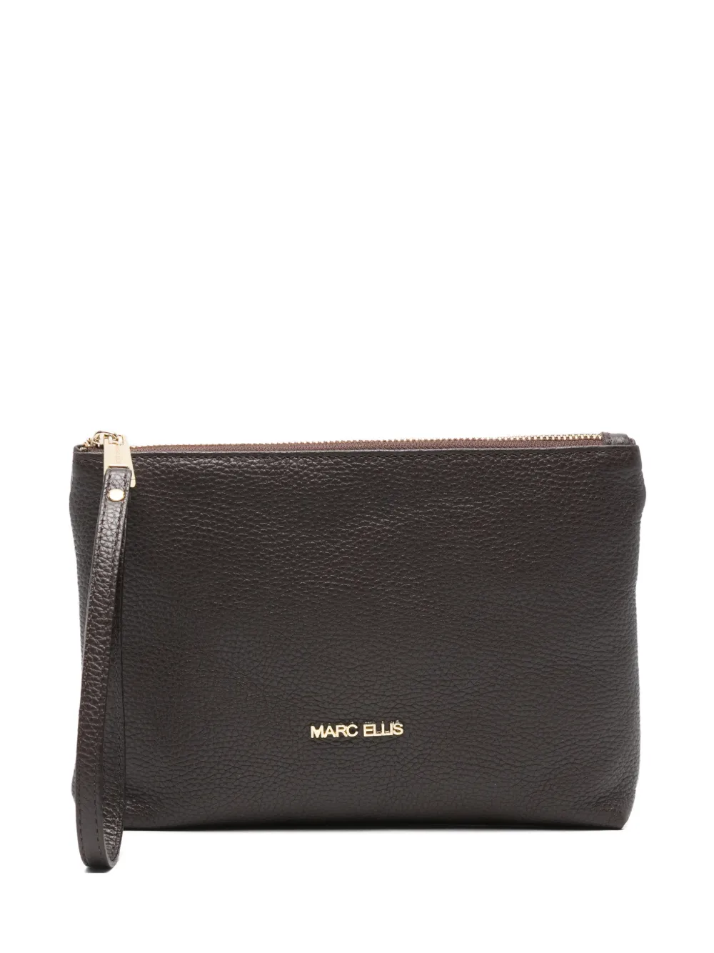 Marc Ellis Logo-plaque Clutch Bag In Brown