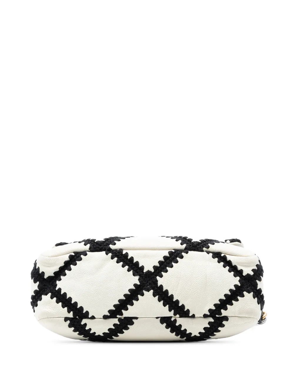 Pre-owned Chanel 2020 Medium Crochet Calfskin 19 Flap Satchel In White