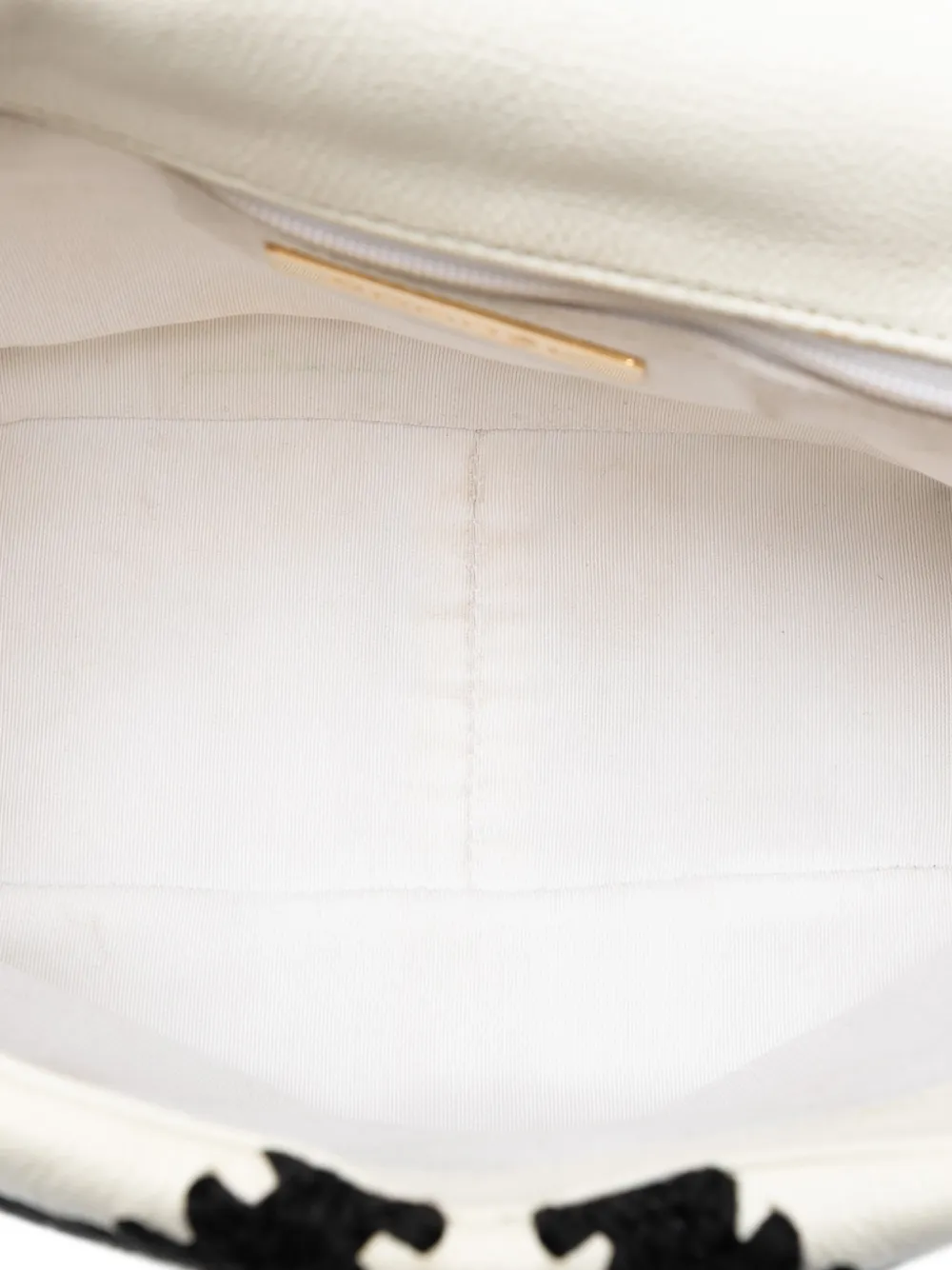 Pre-owned Chanel 2020 Medium Crochet Calfskin 19 Flap Satchel In White