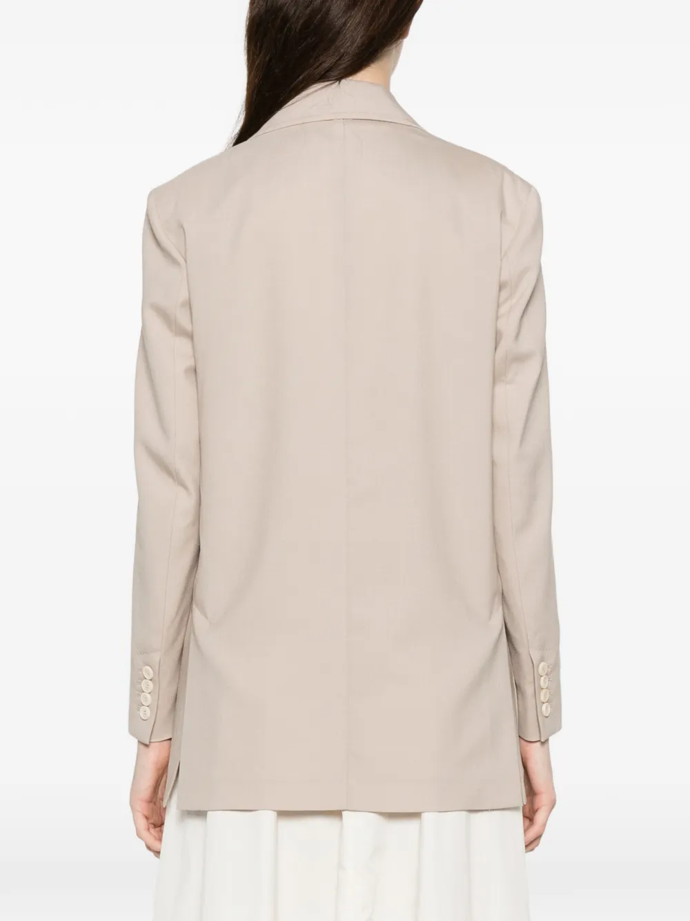 Max Mara Blazer met opgestikte zakken en knopen Beige