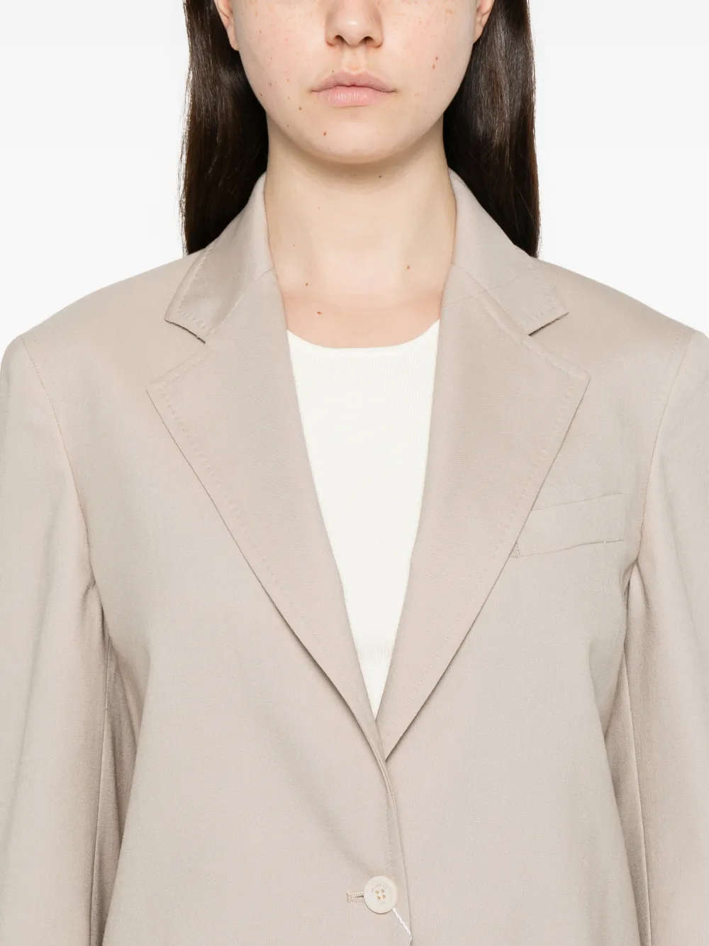 Max Mara Blazer met opgestikte zakken en knopen Beige