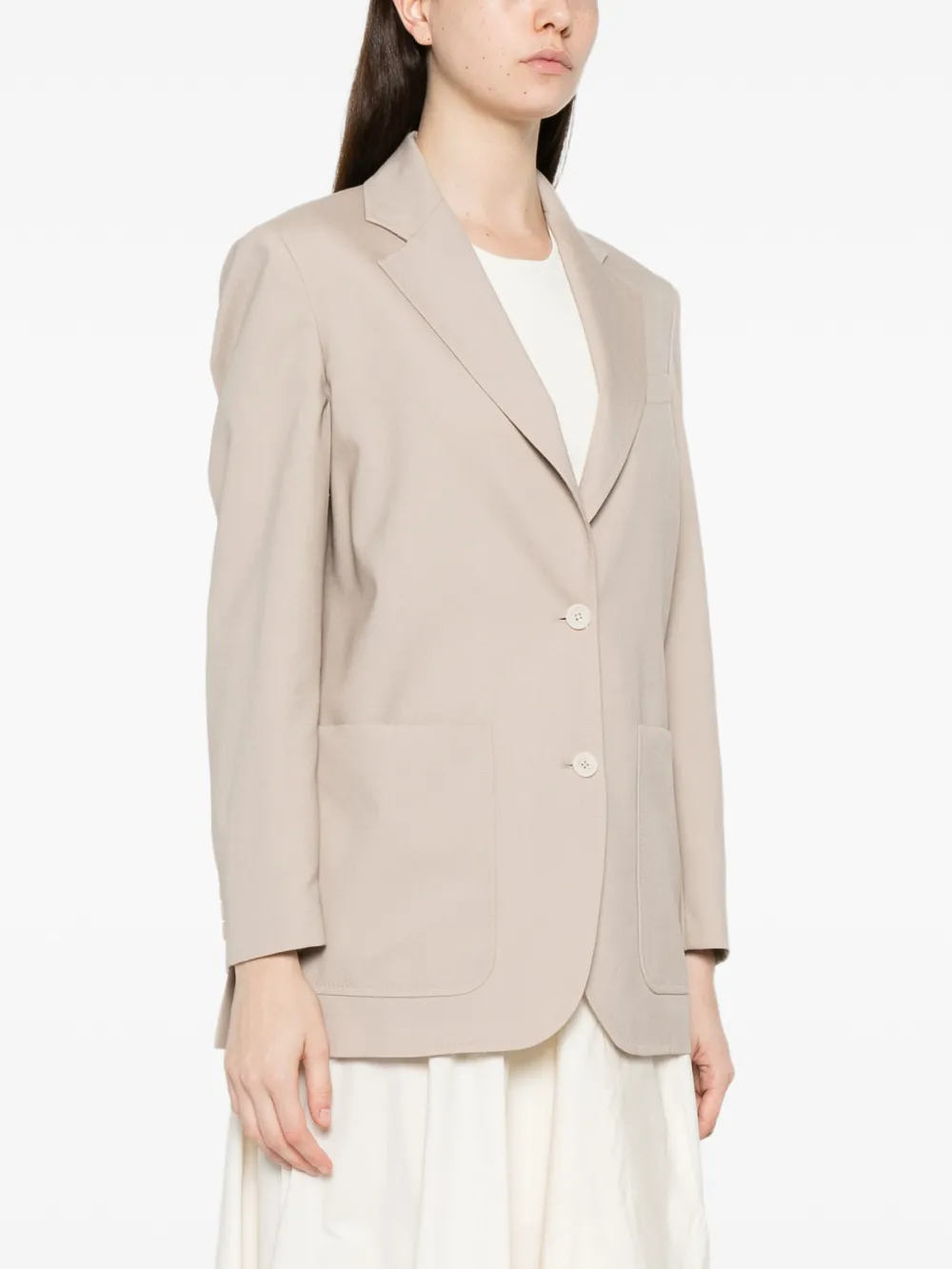 Max Mara Blazer met opgestikte zakken en knopen Beige