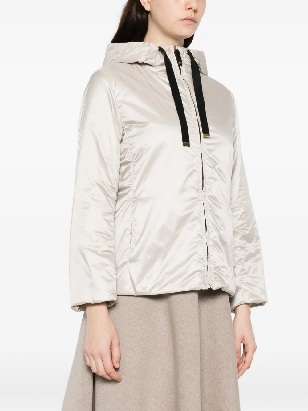  Max Mara The Cube Hooded Puffer Jacket - Neutrals 