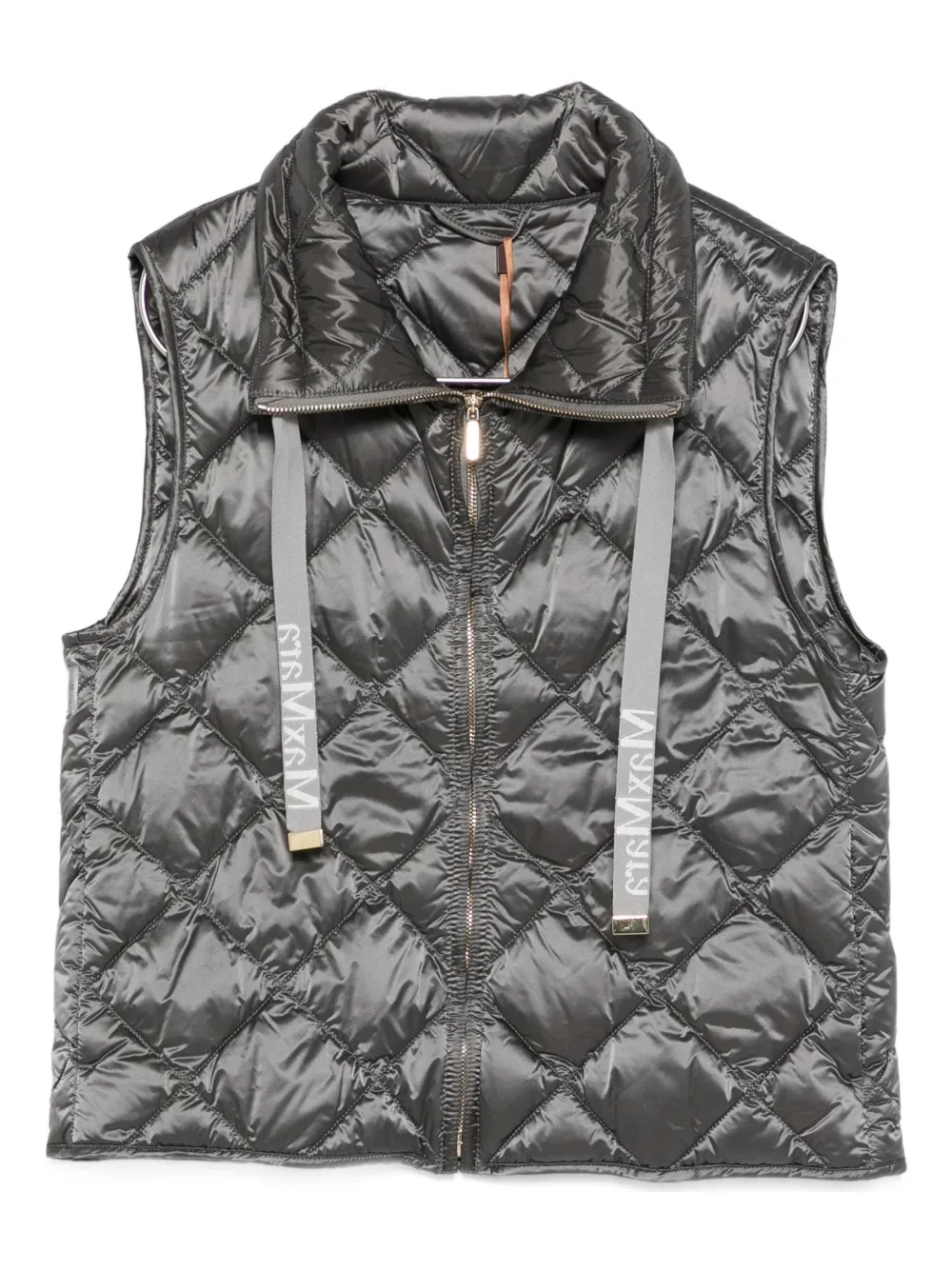 Max Mara The Cube Quilted Sleeveless Gilet In Gray
