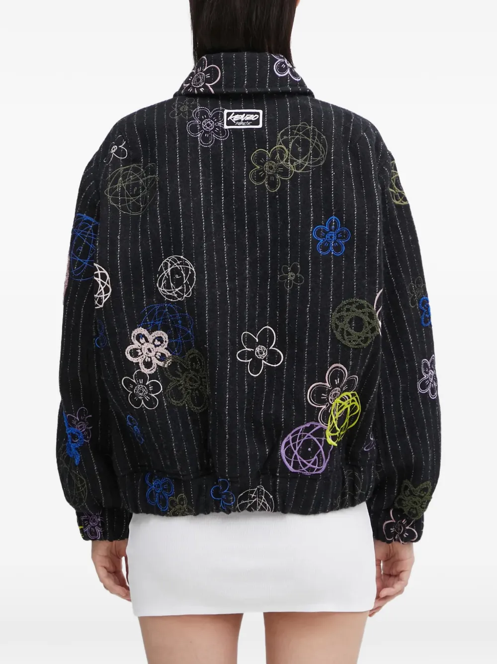 Kenzo x Futura 2000 gestreept jack Zwart