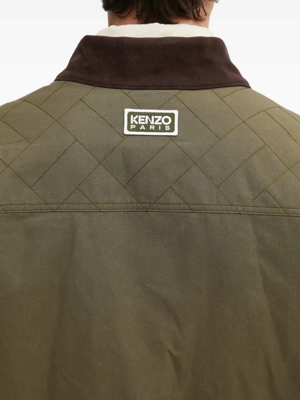 Kenzo Weave gewatteerd jack met strikdetail Groen