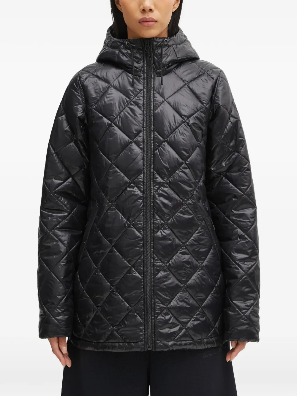 Helly Hansen Quilted Hooded Jacket In Black