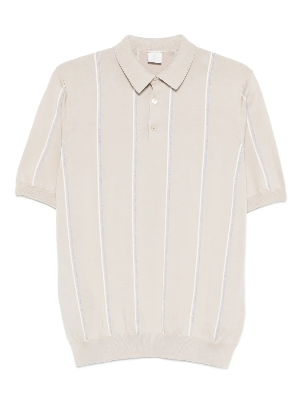 Eleventy striped short-sleeve polo shirt - Nude