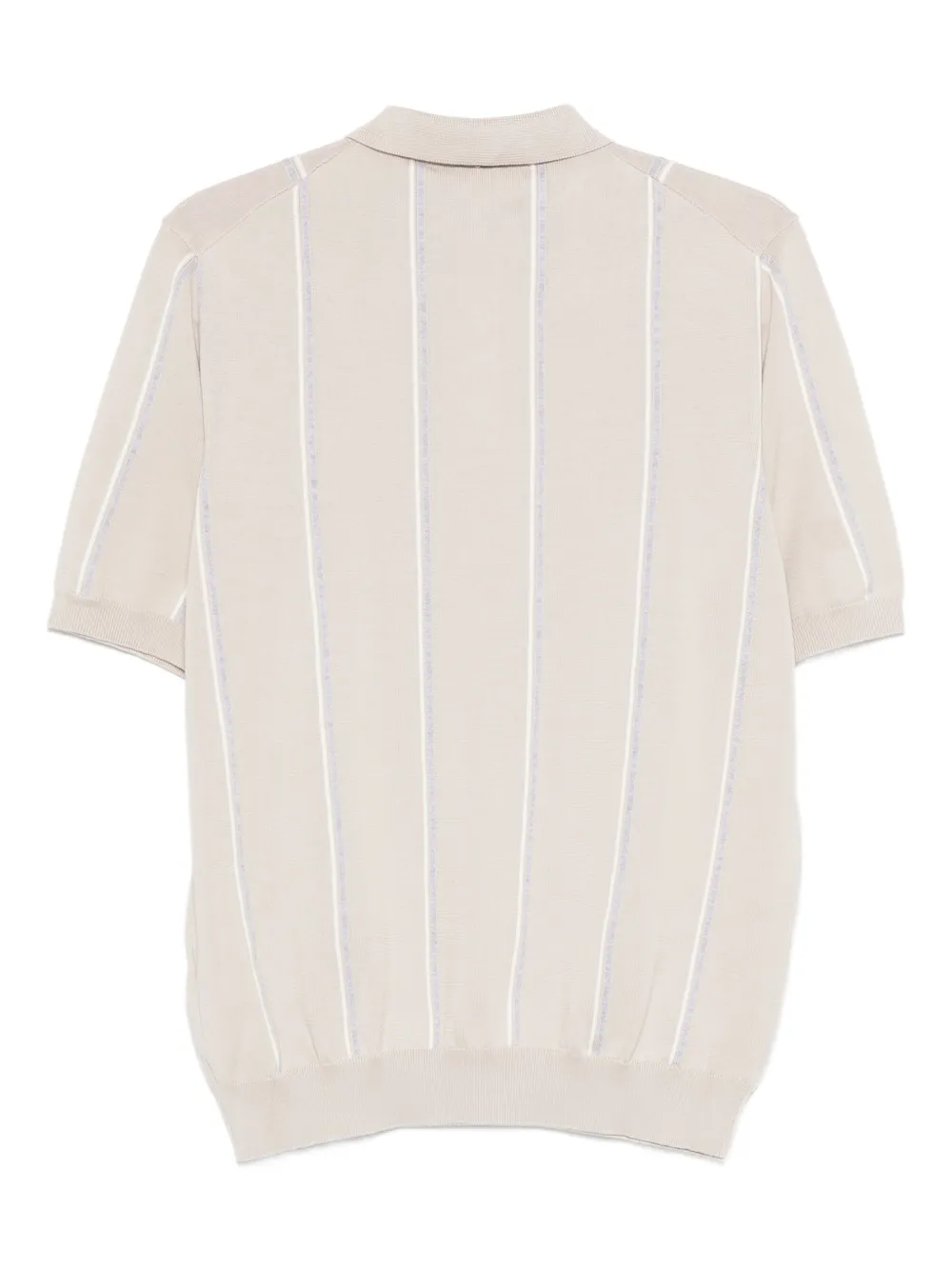 Eleventy striped short-sleeve polo shirt - Beige