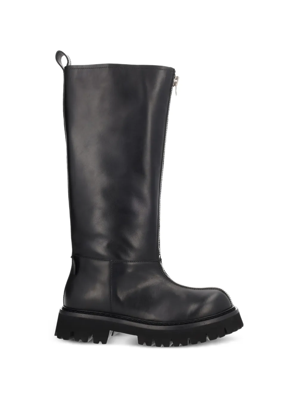 Moschino zip leather boots - Nero