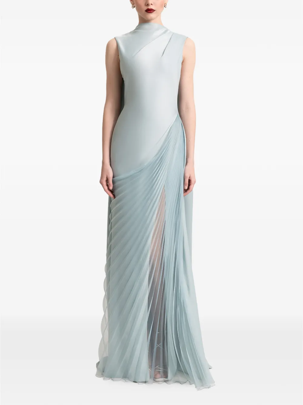 Gemy Maalouf Maxi-jurk met geplooid detail Blauw