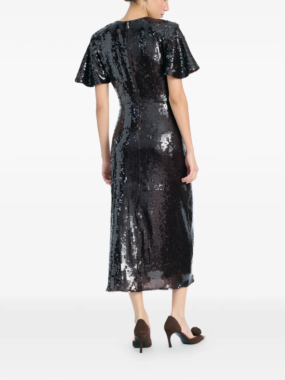 Sequin-Embellishment Midi Dress