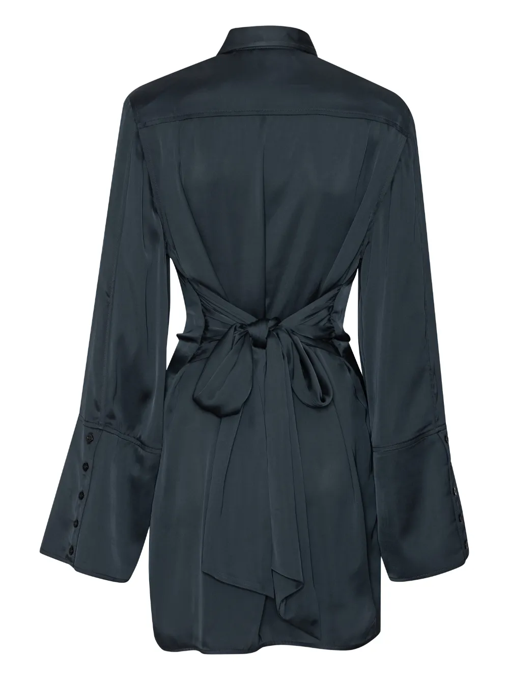 ROTATE BIRGER CHRISTENSEN Mini-blousejurk met satijnen strik Blauw