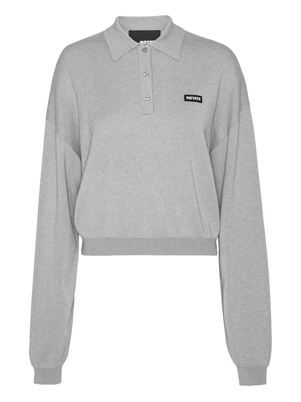 ROTATE BIRGER CHRISTENSEN logo-patch polo sweater | Grey | Image 1