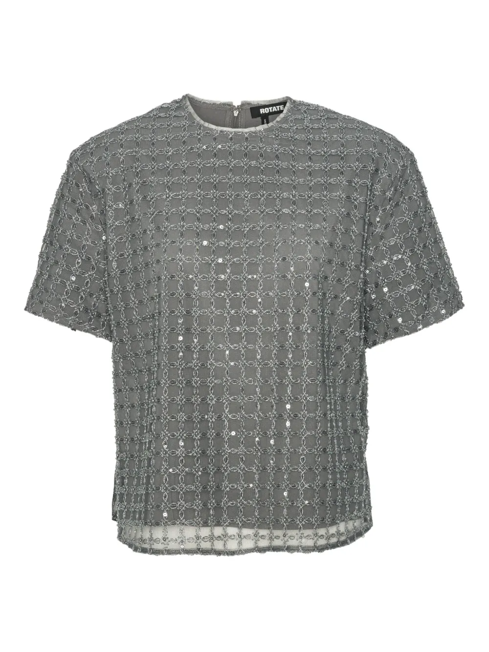 ROTATE BIRGER CHRISTENSEN beaded T-shirt - Grigio
