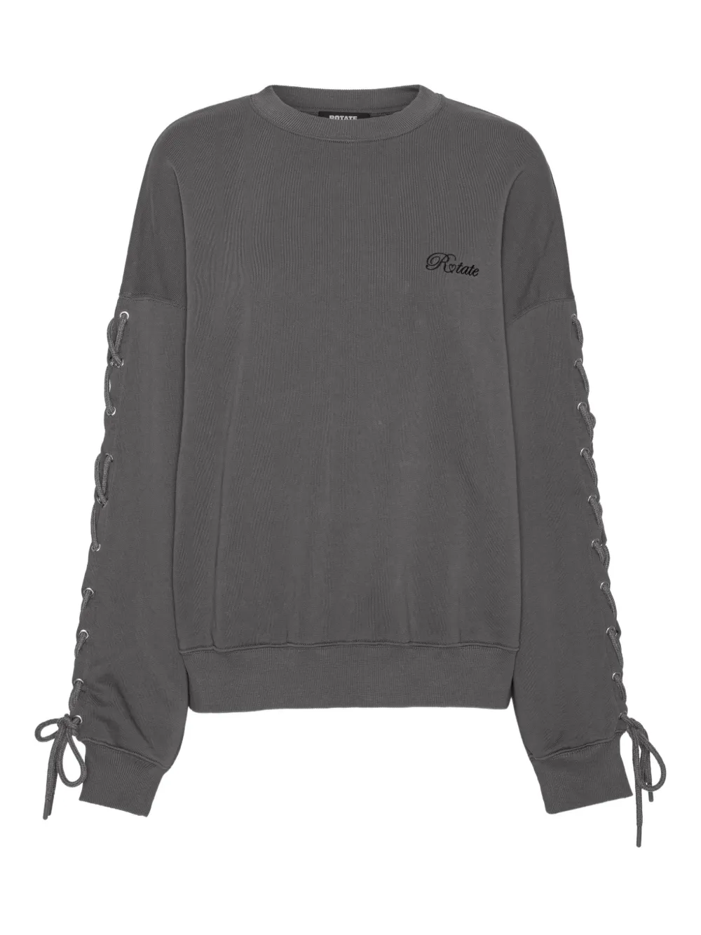 ROTATE BIRGER CHRISTENSEN lacing crew-neck sweater - Grigio