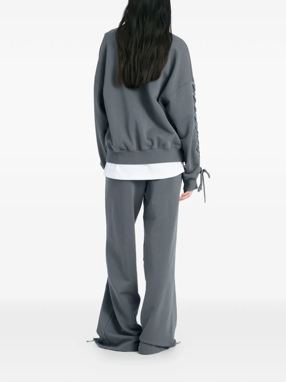  Rotate Birger Christensen Lacing Crew-neck Sweater - Grey 