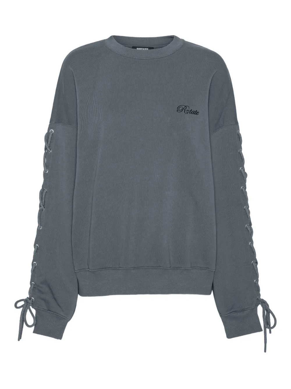ROTATE BIRGER CHRISTENSEN lacing crew-neck sweater - Grigio