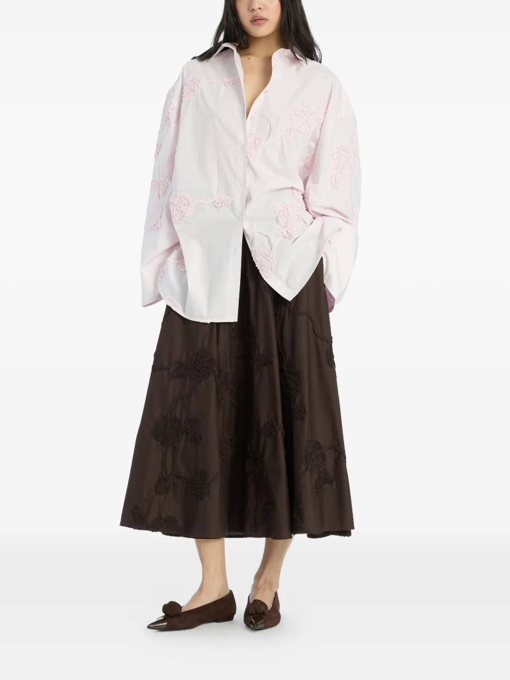 ROTATE BIRGER CHRISTENSEN flower oversized shirt - Roze