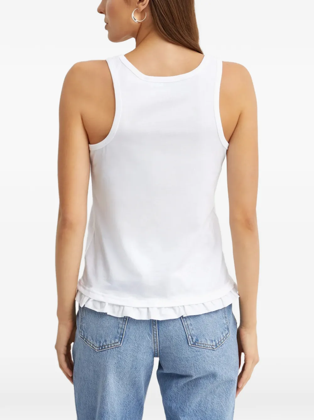 ROTATE BIRGER CHRISTENSEN Tanktop met ruches afwerking Wit