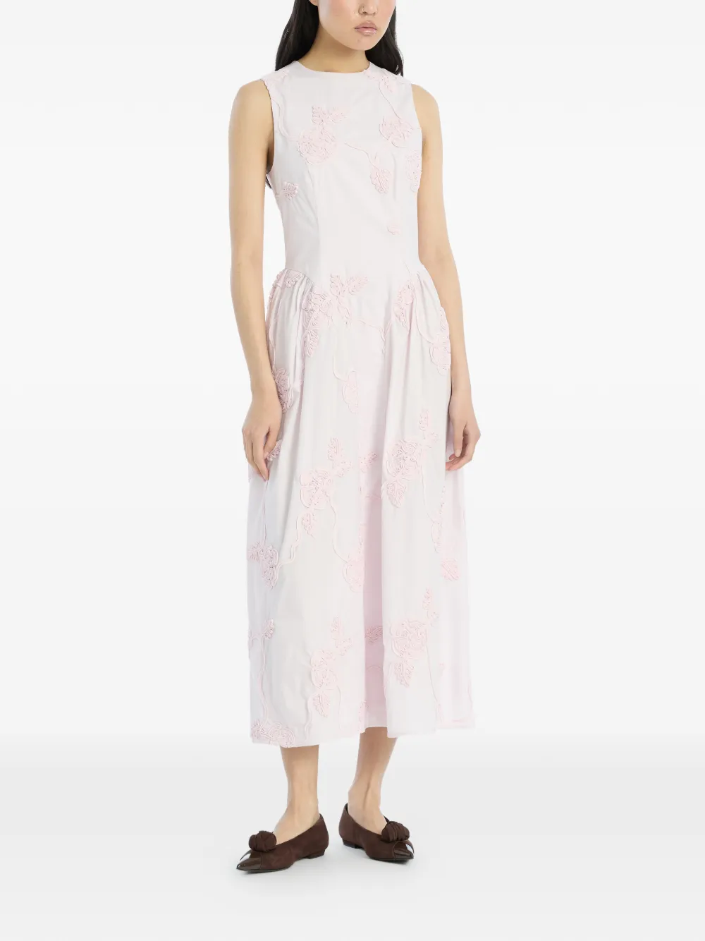 ROTATE BIRGER CHRISTENSEN flower midi dress - Roze