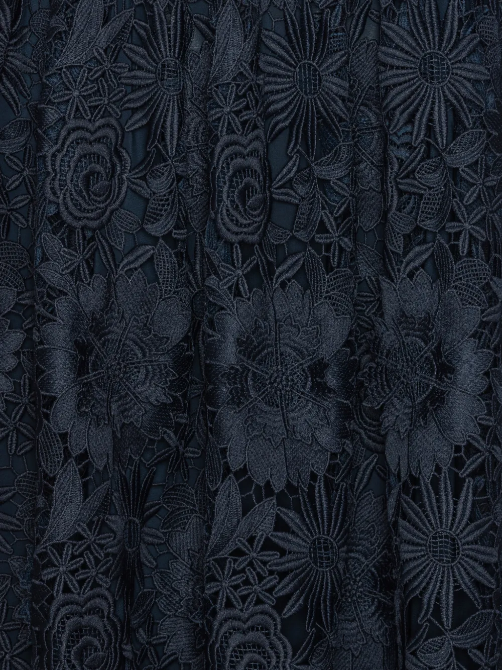 ROTATE BIRGER CHRISTENSEN 3D flared midi-jurk met kant Blauw
