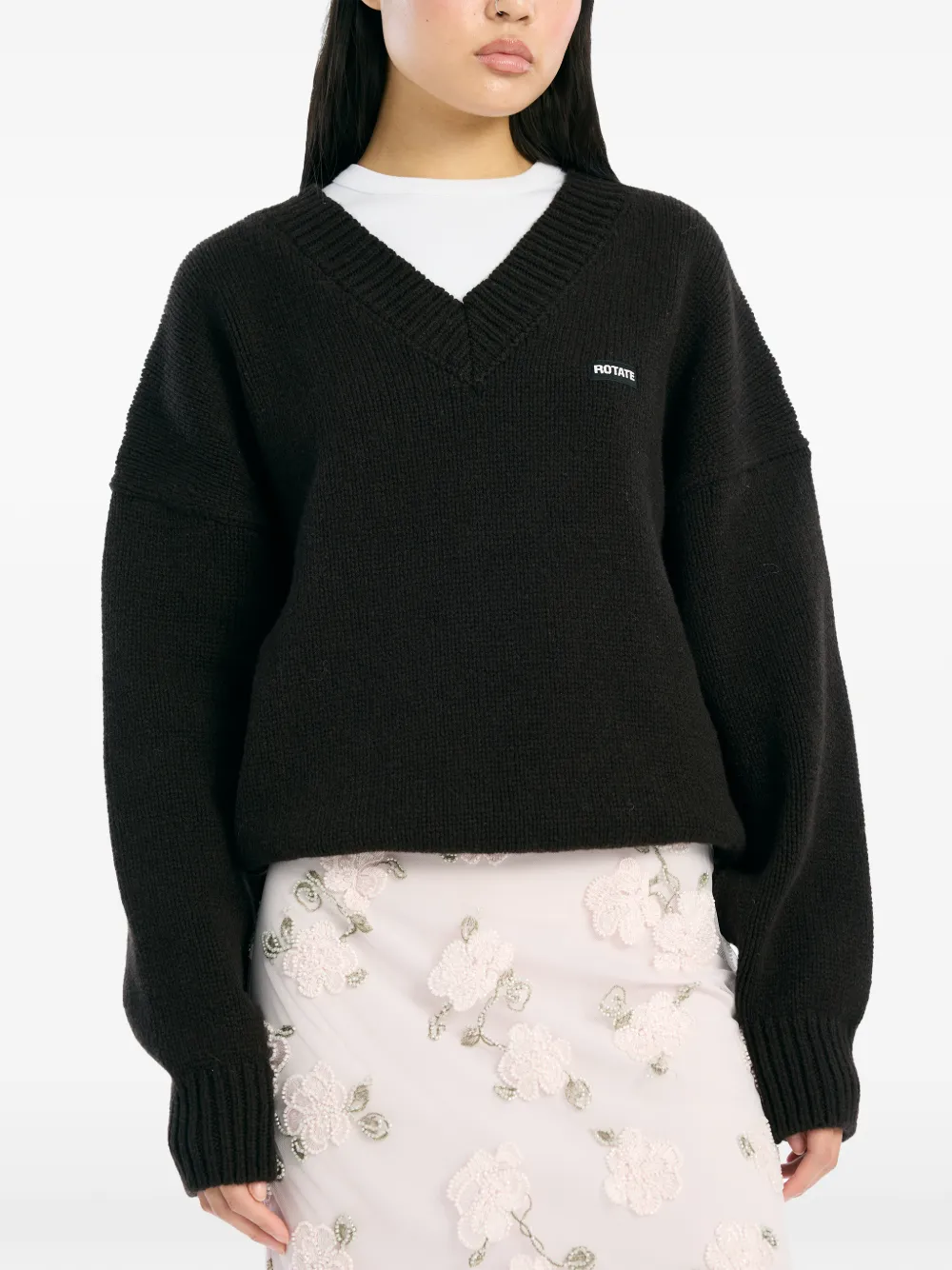 ROTATE BIRGER CHRISTENSEN Maglione con scollo a V - Marrone