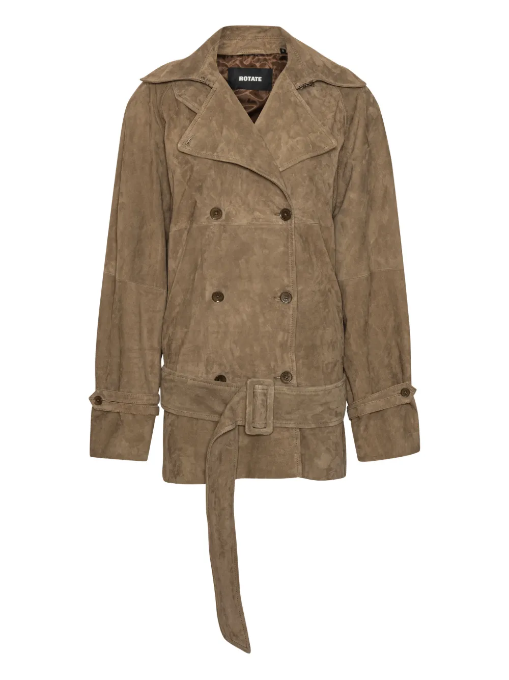 ROTATE BIRGER CHRISTENSEN belted oversize suede jacket | Brown | Image 1