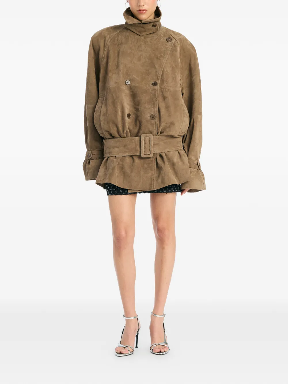 ROTATE BIRGER CHRISTENSEN belted oversize suede jacket | Leather Jackets | Image 2