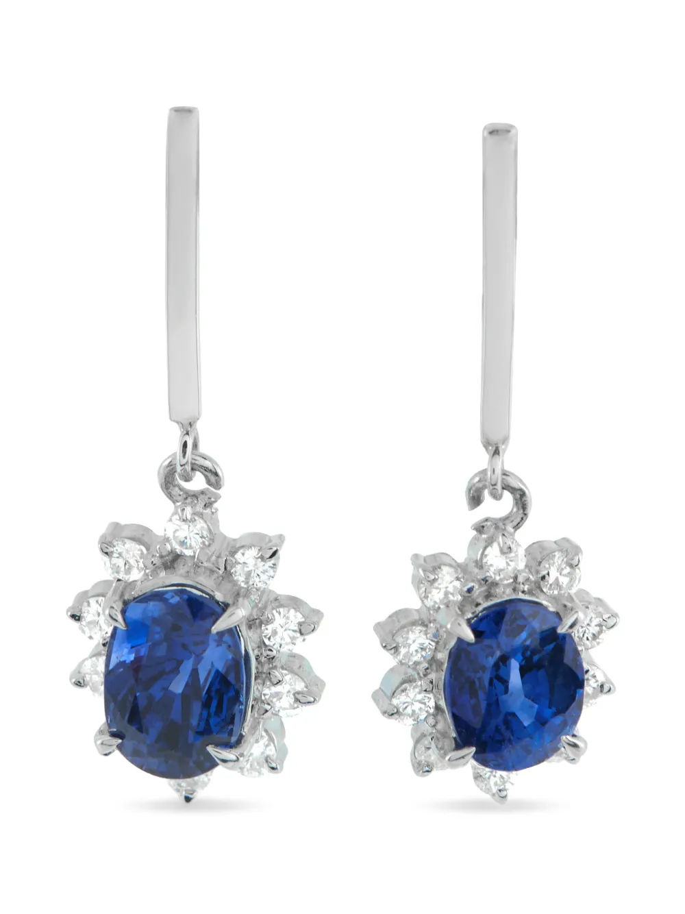 LB Exclusive platinum diamond sapphire earrings - Argento