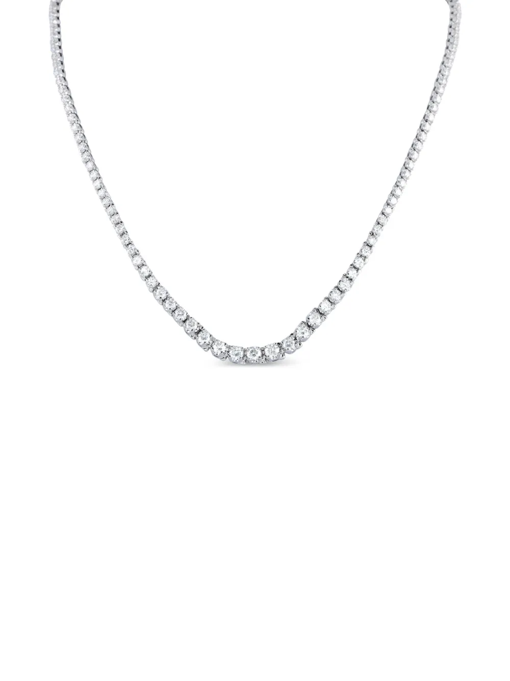 LB Exclusive 14K white gold diamond tennis necklace - Silber