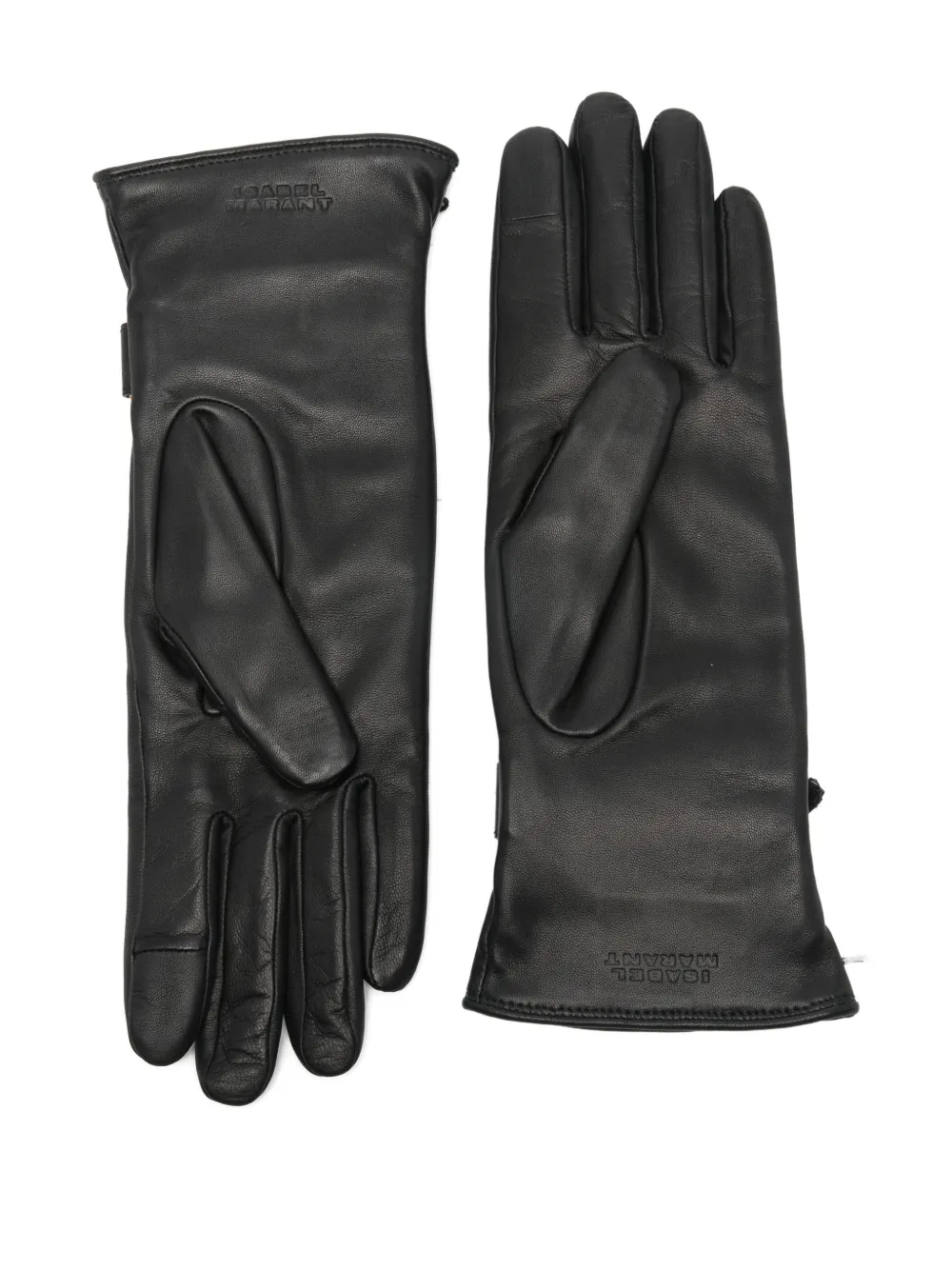 ISABEL MARANT buckle logo-debossed gloves - Zwart