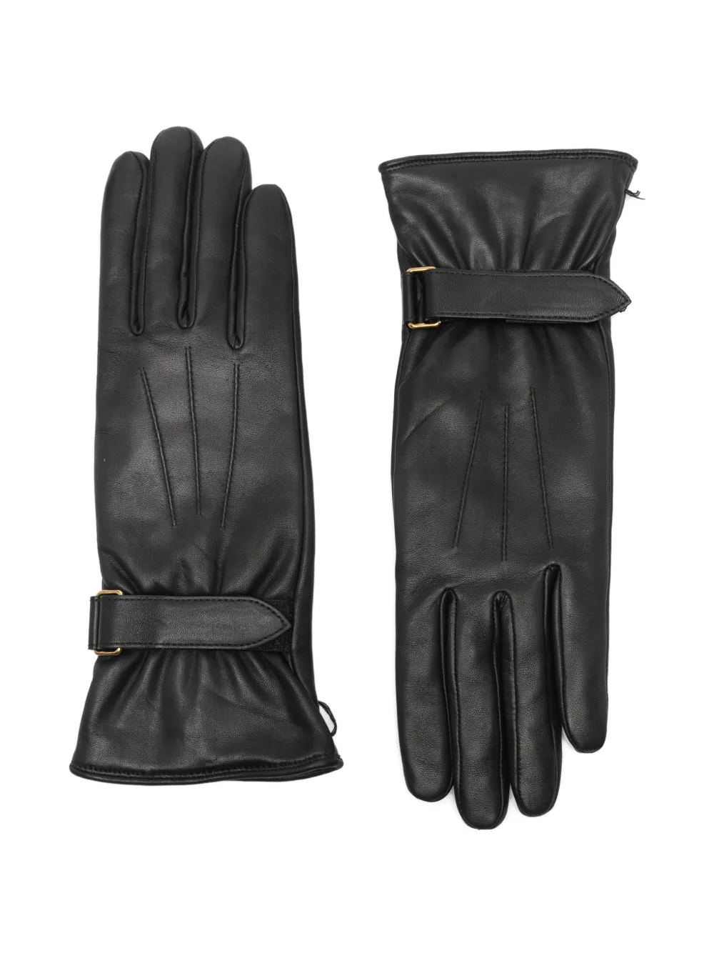 ISABEL MARANT buckle logo-debossed gloves - Nero