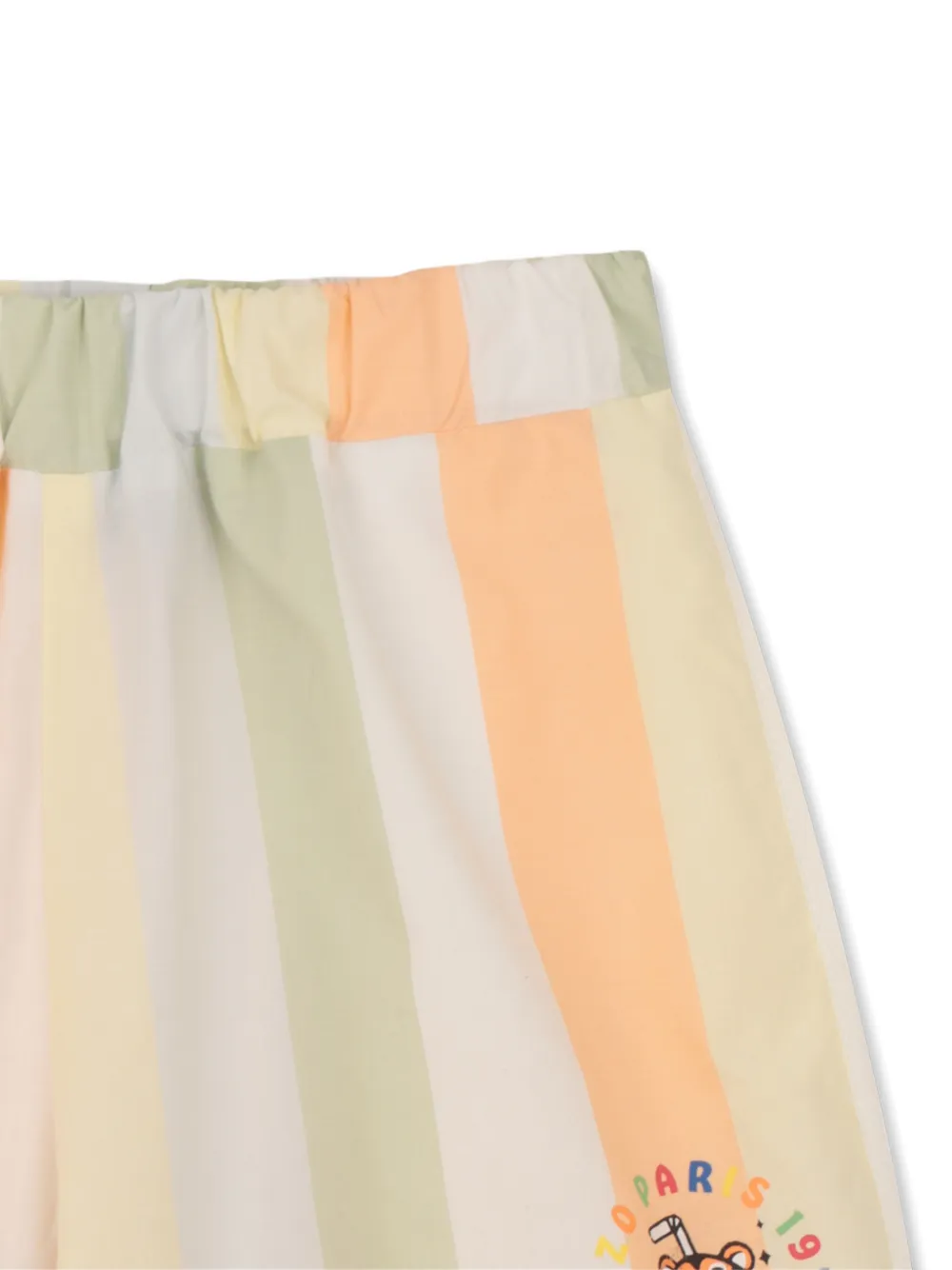 Kenzo Kids Gestreepte shorts met logodetail Beige