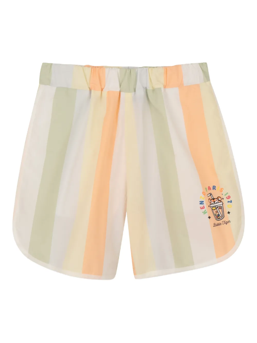 Kenzo Kids Shorts a righe con logo - Toni neutri