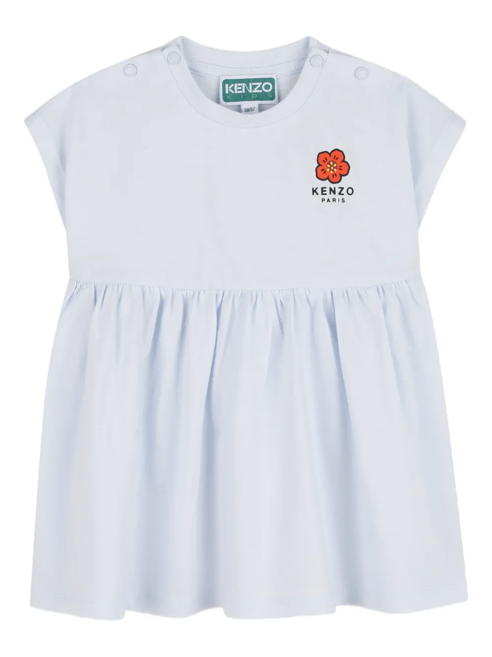 Kenzo Kids floral-appliqué dress - Blue