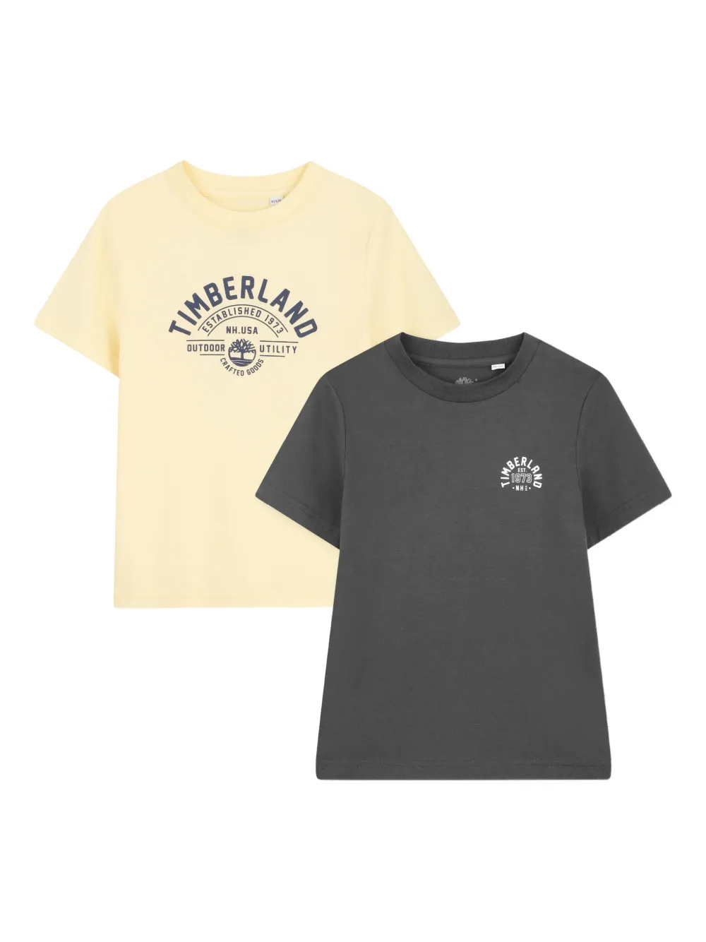 Timberland Kids logo-detail T-shirt (set of two) - Grigio
