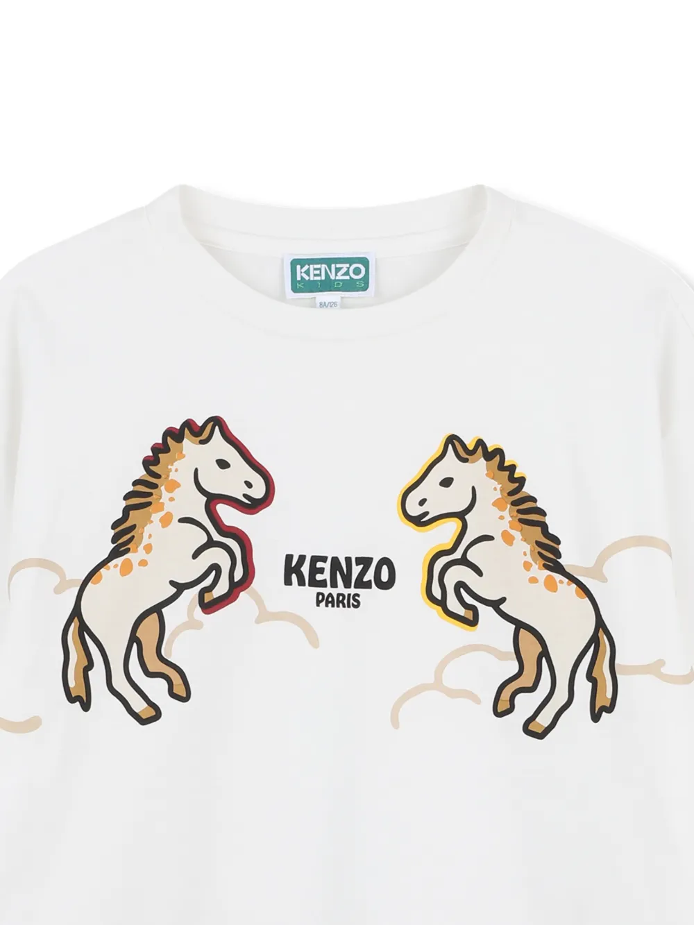 Kenzo Kids Lunar New Year top met paardenprint Wit