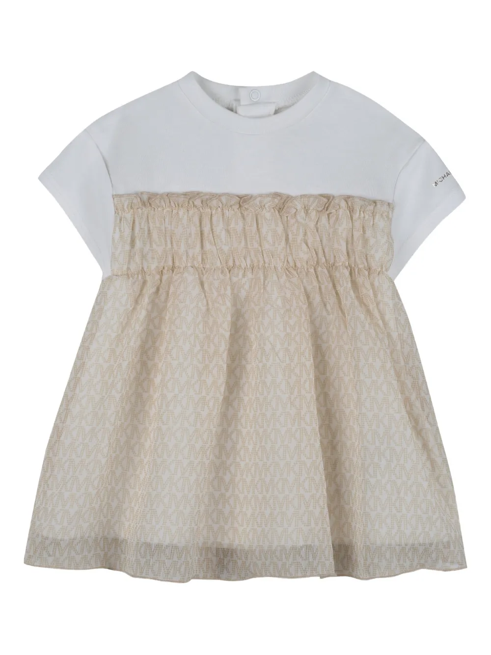 Michael Kors Kids ruffled logo dress - White
