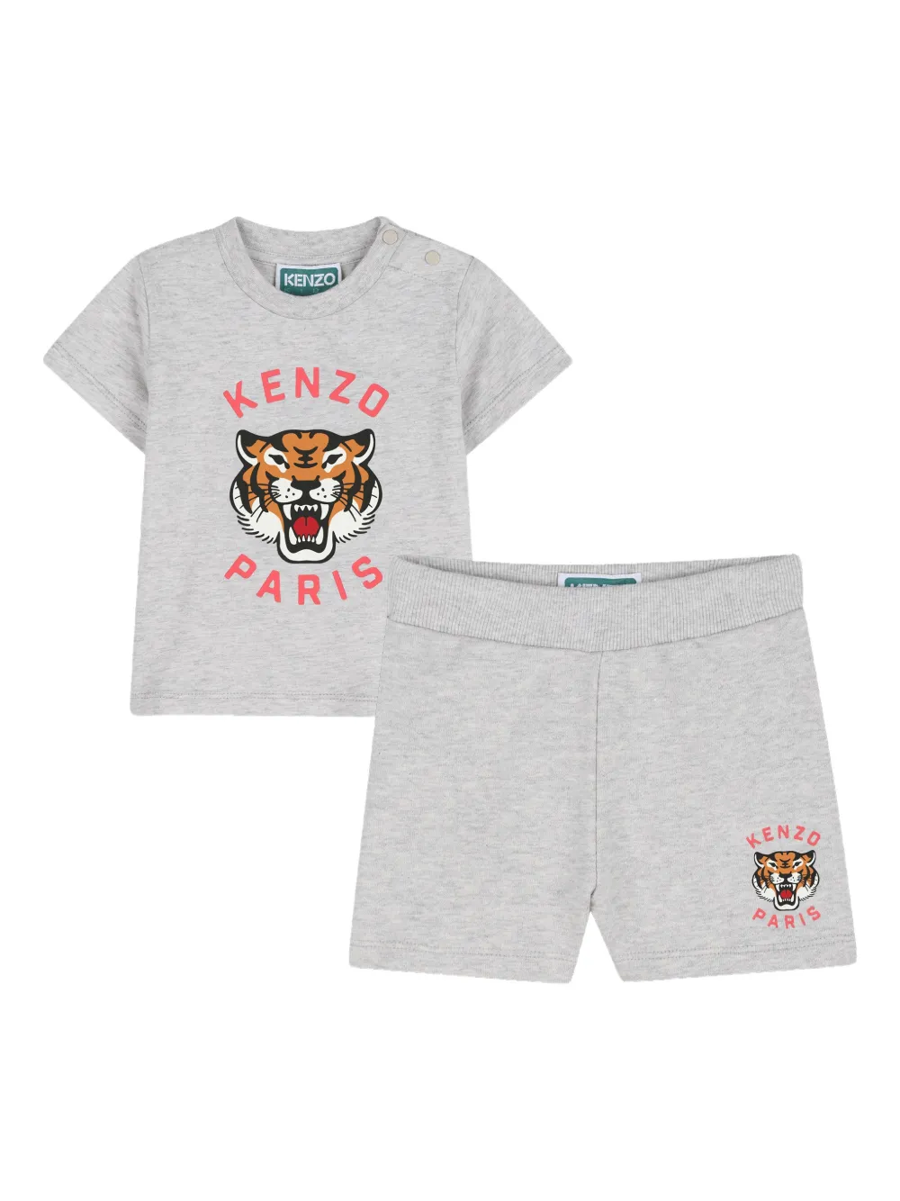 Kenzo Kids tiger-graphic shorts set - Grigio