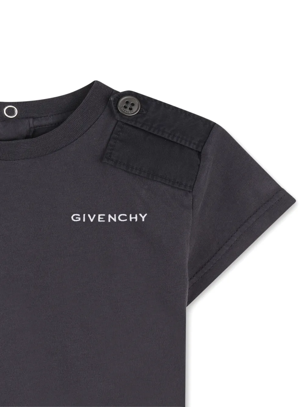  Givenchy Kids Button-detail T-shirt - Grey 