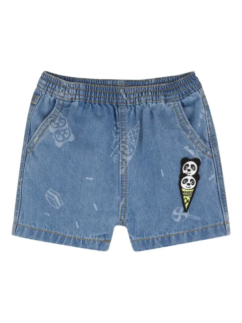 Kenzo Kids panda-appliqué denim shorts